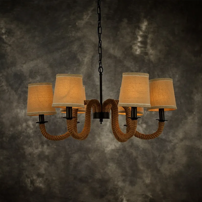 Restaurant Bar Cafe Iron rope Pendant Lights country retro creative lighting industry 6 heads Pendant lamps GY212 
Restaurant Bar Cafe Iron rope Pendant Lights country retro creative lighting industry 6 heads Pendant lamps GY212