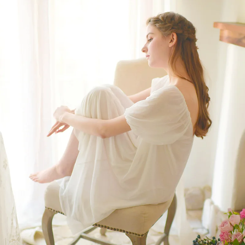 Summer Sweet Chest Button Dress Sexy Nightgowns Gauze Sleepshirts Palace Sleepwear Princess Women Dresses Home Clothing
Summer Sweet Chest Button Dress Sexy Nightgowns Gauze Sleepshirts Palace Sleepwear Princess Women Dresses Home Clothing