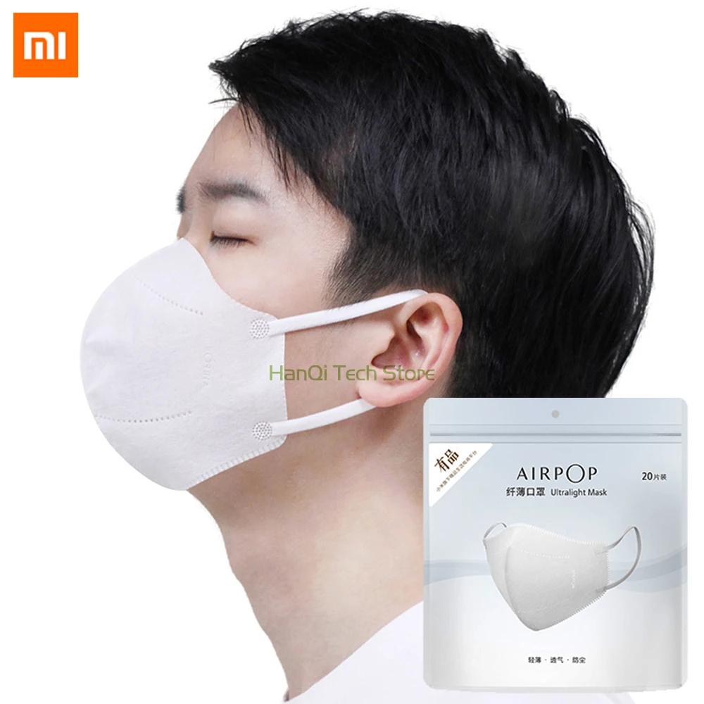 Xiaomi Mijia Airpop 0.4mm Thin Light Air Wear Mask Comfortable only 2.3g Mask Elastic Ear Hanger for Daily Pollen Dust 20pcs/set
Xiaomi Mijia Airpop 0.4mm Thin Light Air Wear Mask Comfortable only 2.3g Mask Elastic Ear Hanger for Daily Pollen Dust 20pcs/set