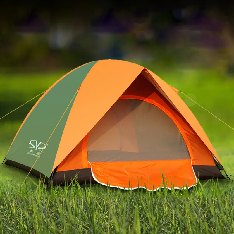 

Outdoor 3-4 Person Folding Camping Tent 2-Layers Fishing Tourist Ultralight Rainproof Beach Tent Hiking Trekking Family Tents