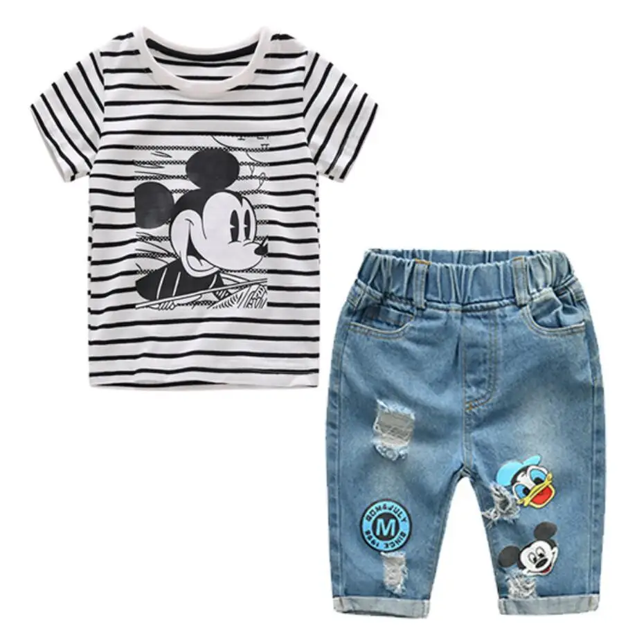 New 2019 Summer Children Clothes Boys Cowboy Clothing Mickey T-shirt+Jeans Shorts 2pcs Outfit Sport Clothes Toddler Children
New 2019 Summer Children Clothes Boys Cowboy Clothing Mickey T-shirt+Jeans Shorts 2pcs Outfit Sport Clothes Toddler Children