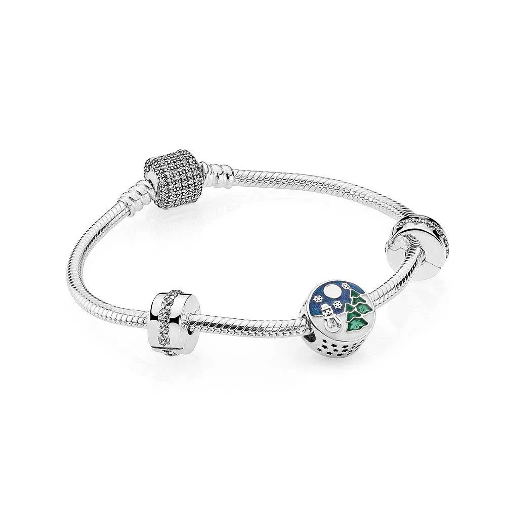 NEW 100% 925 Sterling Silver Snowy Wonderland Bracelet Gift Set fit DIY Original charm Bracelets jewelry A set of prices
NEW 100% 925 Sterling Silver Snowy Wonderland Bracelet Gift Set fit DIY Original charm Bracelets jewelry A set of prices
