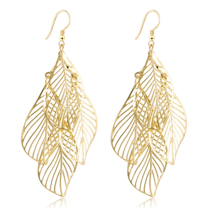 Fashion Drop Earrings for Woman Hollow Multi-layer Leaves Long Earrings Gold Silver Female Earrings Pendientes Mujer Moda 2018
Fashion Drop Earrings for Woman Hollow Multi-layer Leaves Long Earrings Gold Silver Female Earrings Pendientes Mujer Moda 2018