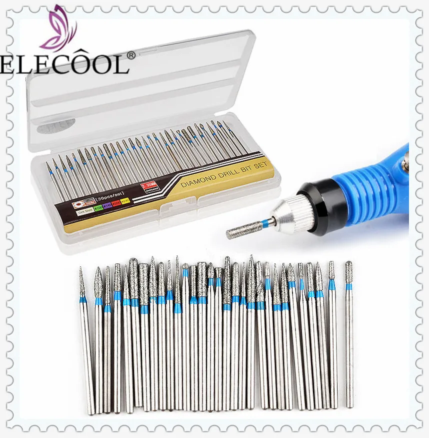 ELECOOL 30Pcs 2.35mm Mini Micro Shank Electric Drill Bits Cutters for Manicure Set Machine Device Ceramic Flame Nail Art Tool
ELECOOL 30Pcs 2.35mm Mini Micro Shank Electric Drill Bits Cutters for Manicure Set Machine Device Ceramic Flame Nail Art Tool