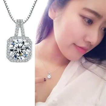 New Popular Fashion Jewelry Geometric 925 Sterling Silver Crystal Square Short Paragraph Clavicle Chain Pendant Necklaces N23
New Popular Fashion Jewelry Geometric 925 Sterling Silver Crystal Square Short Paragraph Clavicle Chain Pendant Necklaces N23