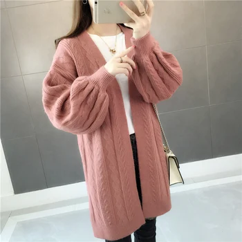 New Autumn Winter Women Thick Fashion Warm Loose Sweater Knitted Cardigan Long sleeve 2019 long Outwear Female
New Autumn Winter Women Thick Fashion Warm Loose Sweater Knitted Cardigan Long sleeve 2019 long Outwear Female