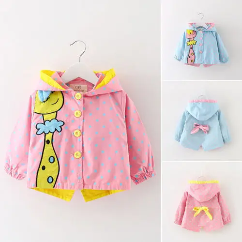 Осенне-весенние куртки для маленьких девочек осенняя одежда пальто с рисунком