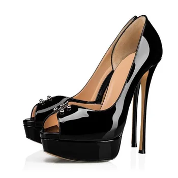 Best Selling Black Patent Leather Eyelet Pumps Extremly High Heels Platform Open Toe Slip On Shoes Ladies Daily Footwear Pumps
Best Selling Black Patent Leather Eyelet Pumps Extremly High Heels Platform Open Toe Slip On Shoes Ladies Daily Footwear Pumps