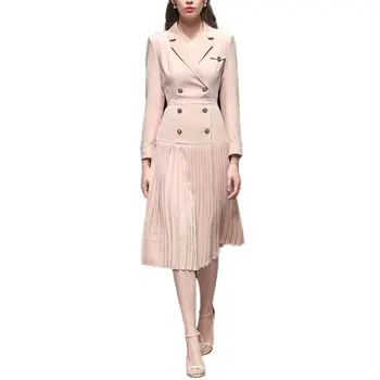 Women Summer Dress Elegant Sexy Double-breasted Work Office lady Dress clothes Long Sleeve Notched Collar Pleated A-line Dresses
Women Summer Dress Elegant Sexy Double-breasted Work Office lady Dress clothes Long Sleeve Notched Collar Pleated A-line Dresses
