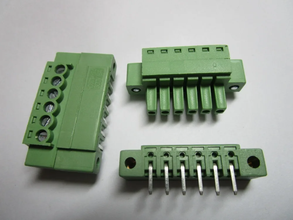 50 pcs With Embossmen Angle 6pin/way Pitch 3.5mm Screw Terminal Block Connector Green Color Pluggable Type with angle pin
50 pcs With Embossmen Angle 6pin/way Pitch 3.5mm Screw Terminal Block Connector Green Color Pluggable Type with angle pin