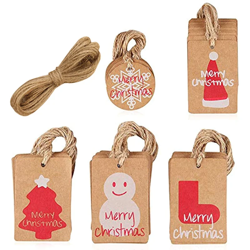 100pcs Kraft Christmas Gift Tags Santa Claus Paper Hang Tag Snowflake Christmas Tree Party Decoration DIY Label Hemp String
100pcs Kraft Christmas Gift Tags Santa Claus Paper Hang Tag Snowflake Christmas Tree Party Decoration DIY Label Hemp String