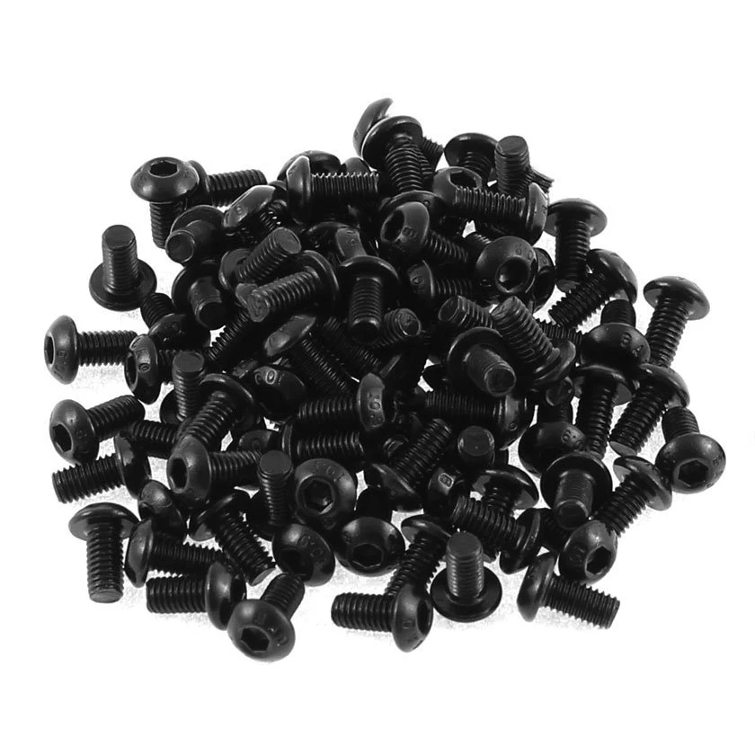 100pcs Black M3x6mm Thread Button Head Hex Socket Cap Screw Bolt 10.9 Alloy Steel Button Head Screws Machine Screw
100pcs Black M3x6mm Thread Button Head Hex Socket Cap Screw Bolt 10.9 Alloy Steel Button Head Screws Machine Screw