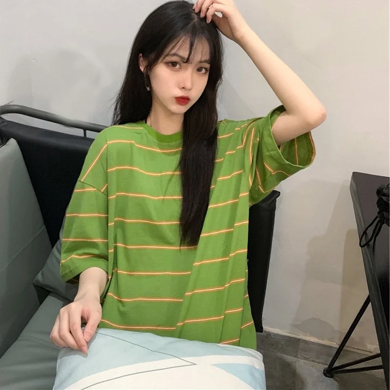 Harajuku large size casual t shirt fashion female O-neck striped T-shirts girlfriend hip hop streetwear graphic tees women tops
Harajuku large size casual t shirt fashion female O-neck striped T-shirts girlfriend hip hop streetwear graphic tees women tops