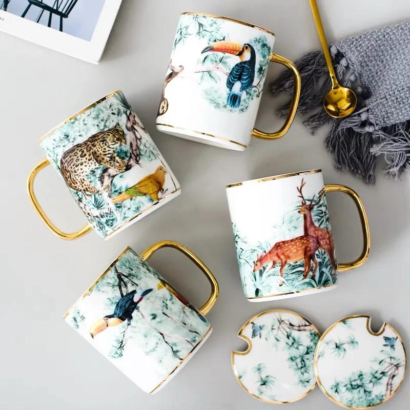 350ml elegant animal patterns ceramic coffee tea mugs with lid and gold spoon office mugs gift cups
350ml elegant animal patterns ceramic coffee tea mugs with lid and gold spoon office mugs gift cups