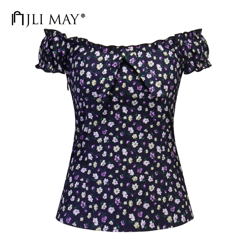 JLI MAY Off shoulder floral T shirts women summer casual print puff sleeve retro slash neck vintage elegant sexy short tops
JLI MAY Off shoulder floral T shirts women summer casual print puff sleeve retro slash neck vintage elegant sexy short tops