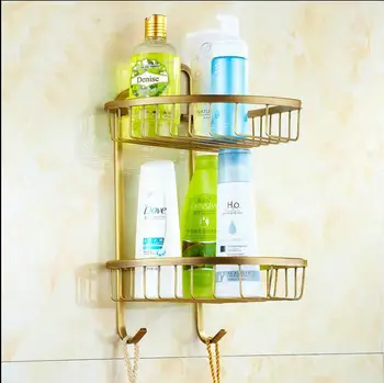 Free Shipping Wall Mounted 2-layer Corner Shelf bathroom accessories Antique Brushed Brass basket european style HJ-1185
Free Shipping Wall Mounted 2-layer Corner Shelf bathroom accessories Antique Brushed Brass basket european style HJ-1185