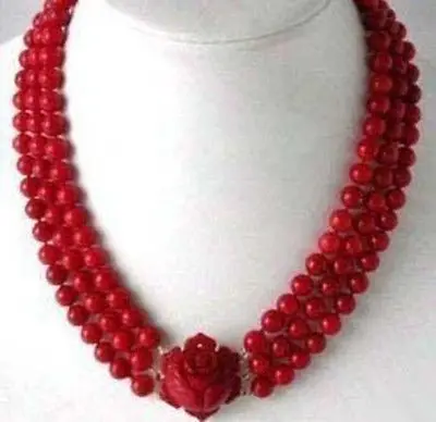 Hot sale Free Shipping>>>>>3 Rows Red Coral Beads Flower Pendant Clasp Necklace(17"-19")
Hot sale Free Shipping>>>>>3 Rows Red Coral Beads Flower Pendant Clasp Necklace(17"-19")