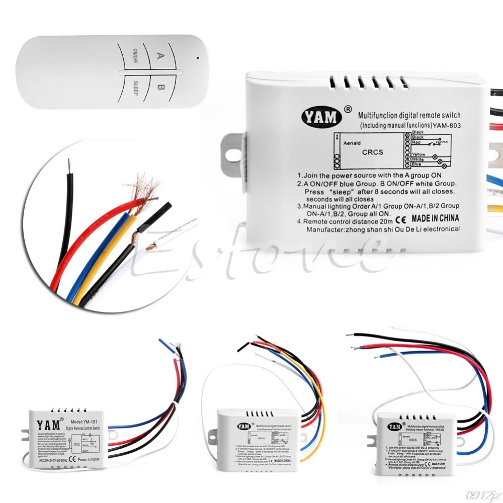 220V 1/2/3 Ways Wireless ON/OFF Lamp Remote Control Switch Receiver Transmitter New Drop ship
220V 1/2/3 Ways Wireless ON/OFF Lamp Remote Control Switch Receiver Transmitter New Drop ship