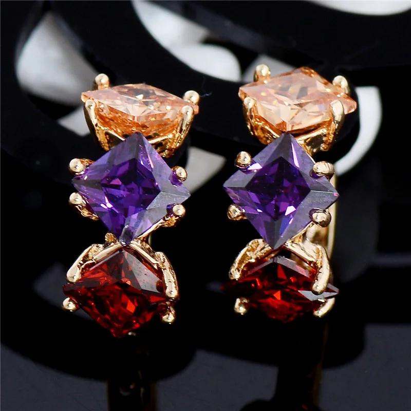 MISANANRYNE New Arrival Gold Color Shiny Multicolor CZ Zircon Women Hoop Earrings Fashion Womens Gift
MISANANRYNE New Arrival Gold Color Shiny Multicolor CZ Zircon Women Hoop Earrings Fashion Womens Gift