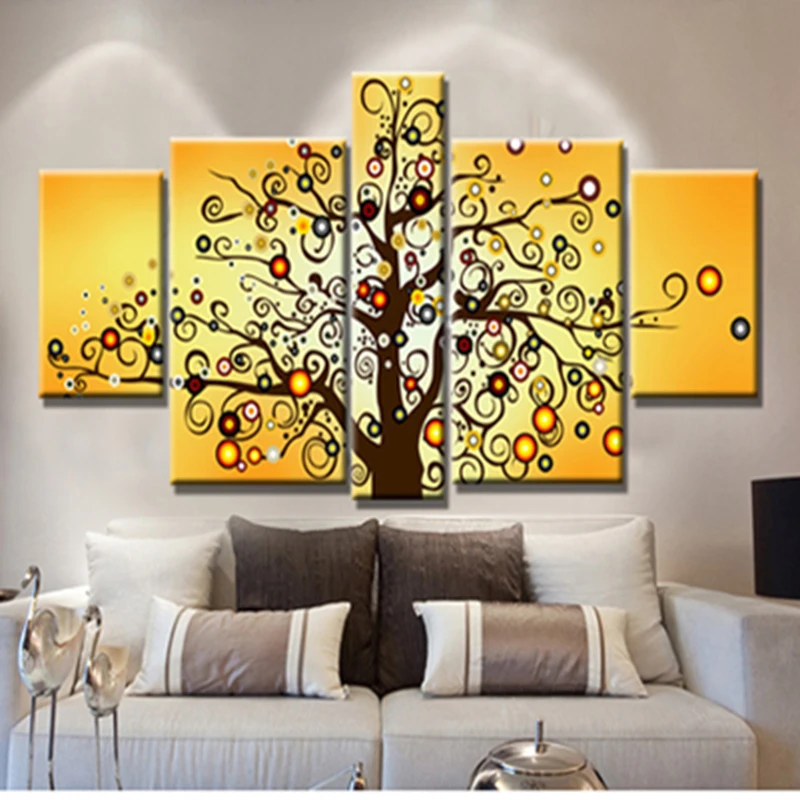 Arthyx Hand Painted yellow money tree oil painting 5 piece canvas wall art modern abstract pictures on the wall for living room
Arthyx Hand Painted yellow money tree oil painting 5 piece canvas wall art modern abstract pictures on the wall for living room
