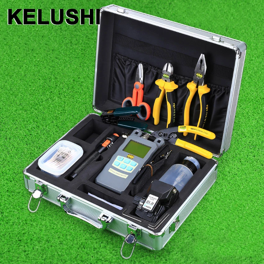 KELUSHI 25pcs FTTH Hot Melt welding tool kit with HS-30 Cleaver 10mW Visual Fault Locator and power meter fiber stripping tool
KELUSHI 25pcs FTTH Hot Melt welding tool kit with HS-30 Cleaver 10mW Visual Fault Locator and power meter fiber stripping tool