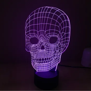 3D Atmosphere lamp 7 Color Changing Visual illusion LED Decor Lamp Skull 2 Home Table Decoration for Child Gift
3D Atmosphere lamp 7 Color Changing Visual illusion LED Decor Lamp Skull 2 Home Table Decoration for Child Gift