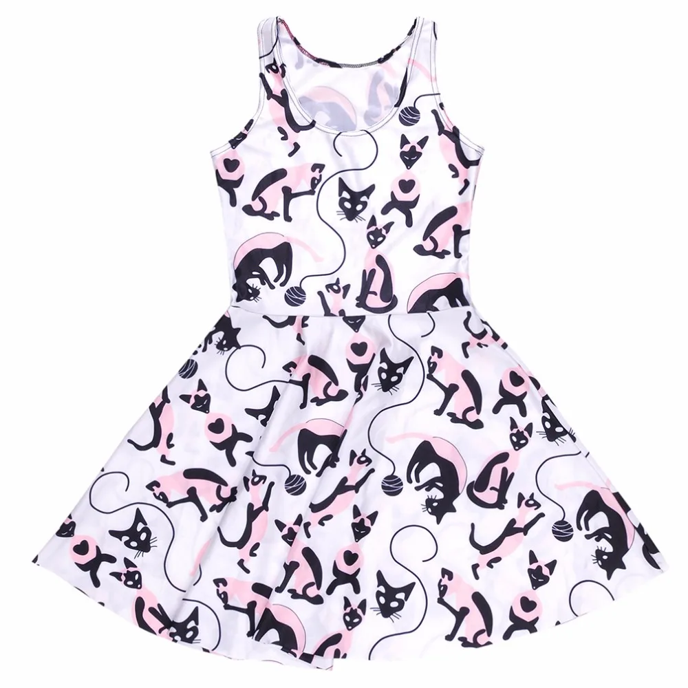 Drop ship New dress Girls Slim Women Dress Digital Print Cartoon Black Cat Dress Summer Sleeveless Beach DRESS vestidos Wholesal
Drop ship New dress Girls Slim Women Dress Digital Print Cartoon Black Cat Dress Summer Sleeveless Beach DRESS vestidos Wholesal