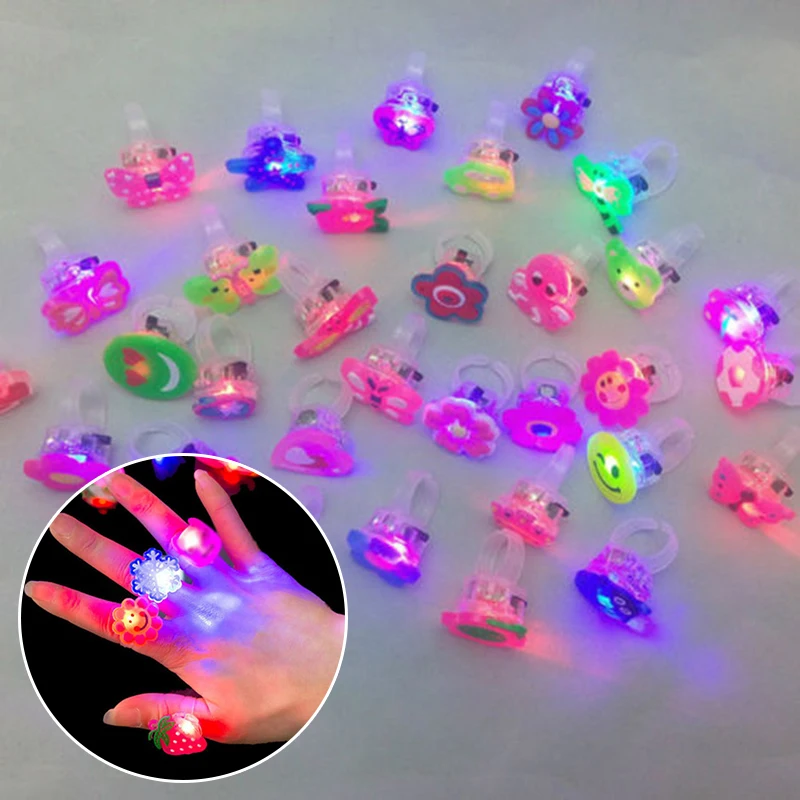 10x LED Luminous Finger Rings Light Colorful Light-up Ring Party Gadgets Kids Smart Toy Party Favor Fun Toy Gift W On/off Button
10x LED Luminous Finger Rings Light Colorful Light-up Ring Party Gadgets Kids Smart Toy Party Favor Fun Toy Gift W On/off Button