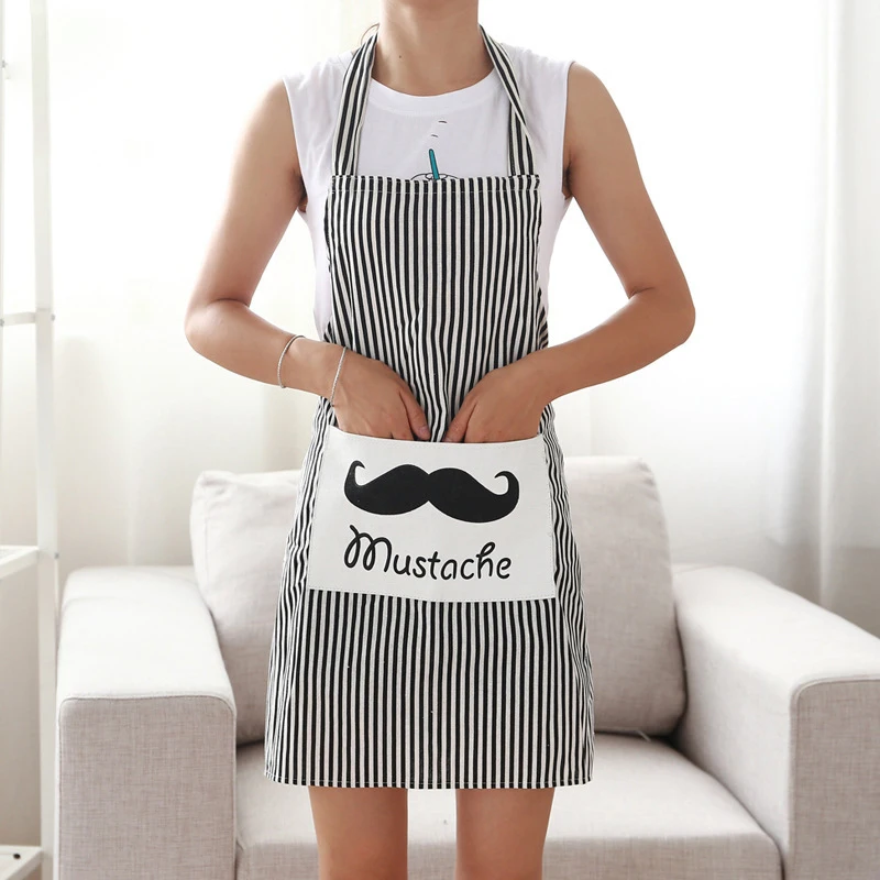 

Women's Apron Kitchen Baking Ware Stripes Bib Aprons with Pockets Hairdresser Kit Salon Hair Tool Chef Waiter Kitchen Cook Tool