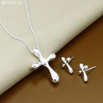 DOTEFFIL 925 Sterling Silver Water Drop/Raindrop Cross Necklace Earring Set For Woman Wedding Engagement Fashion Charm Jewelry 
DOTEFFIL 925 Sterling Silver Water Drop/Raindrop Cross Necklace Earring Set For Woman Wedding Engagement Fashion Charm Jewelry