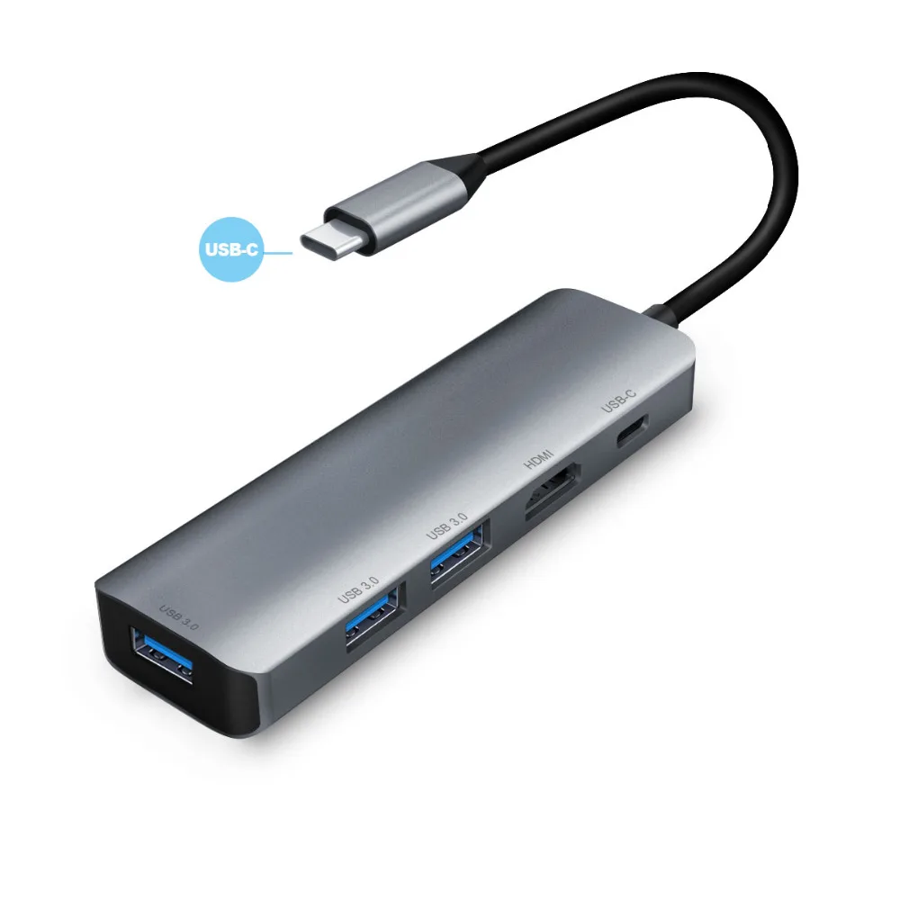 USB-C to HDMI Adaptor 4K@30Hz HDMI Out USB C Dock Power Delivery 60W with 3 x USB 3.0 Hub Ports
USB-C to HDMI Adaptor 4K@30Hz HDMI Out USB C Dock Power Delivery 60W with 3 x USB 3.0 Hub Ports