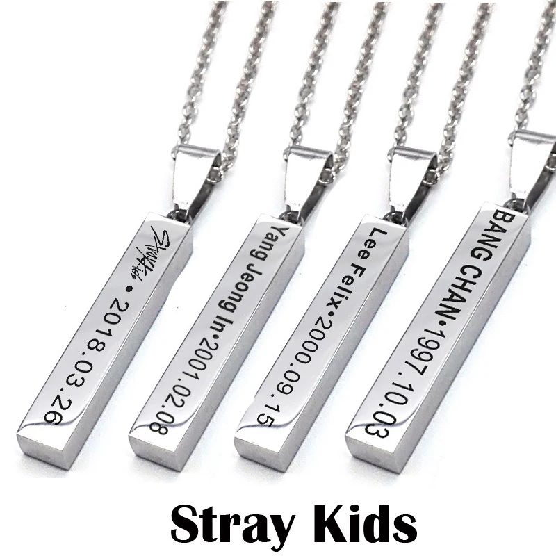 Hot band Stray Kids menber name date charm necklace Fans Support Gift Collection Boy Girl Album Necklace
Hot band Stray Kids menber name date charm necklace Fans Support Gift Collection Boy Girl Album Necklace