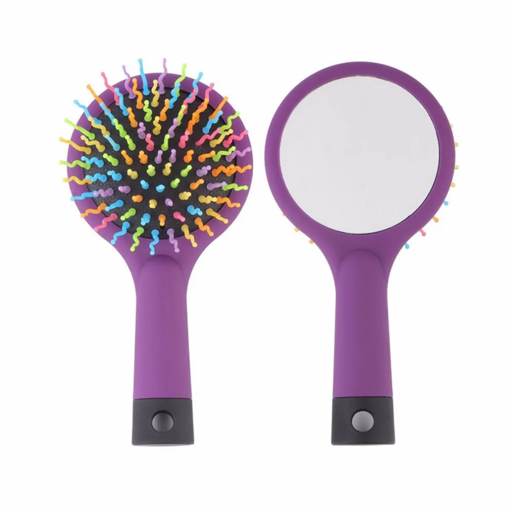 Rainbow Volume Anti-static Magic Detangler Hair Curl Straight Massage Comb Hair Brush Hair Care Styling Tools With Mirror
Rainbow Volume Anti-static Magic Detangler Hair Curl Straight Massage Comb Hair Brush Hair Care Styling Tools With Mirror