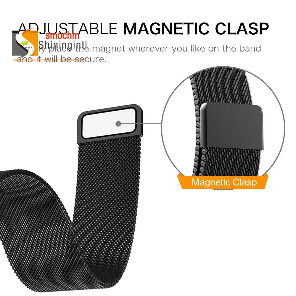 Smochm Milanese Magnetic Loop Bracelet Stainless Steel Strap Band for Apple Watch iWatch 44mm/42mm/40mm/38mm Series 4/3/2/1
Smochm Milanese Magnetic Loop Bracelet Stainless Steel Strap Band for Apple Watch iWatch 44mm/42mm/40mm/38mm Series 4/3/2/1