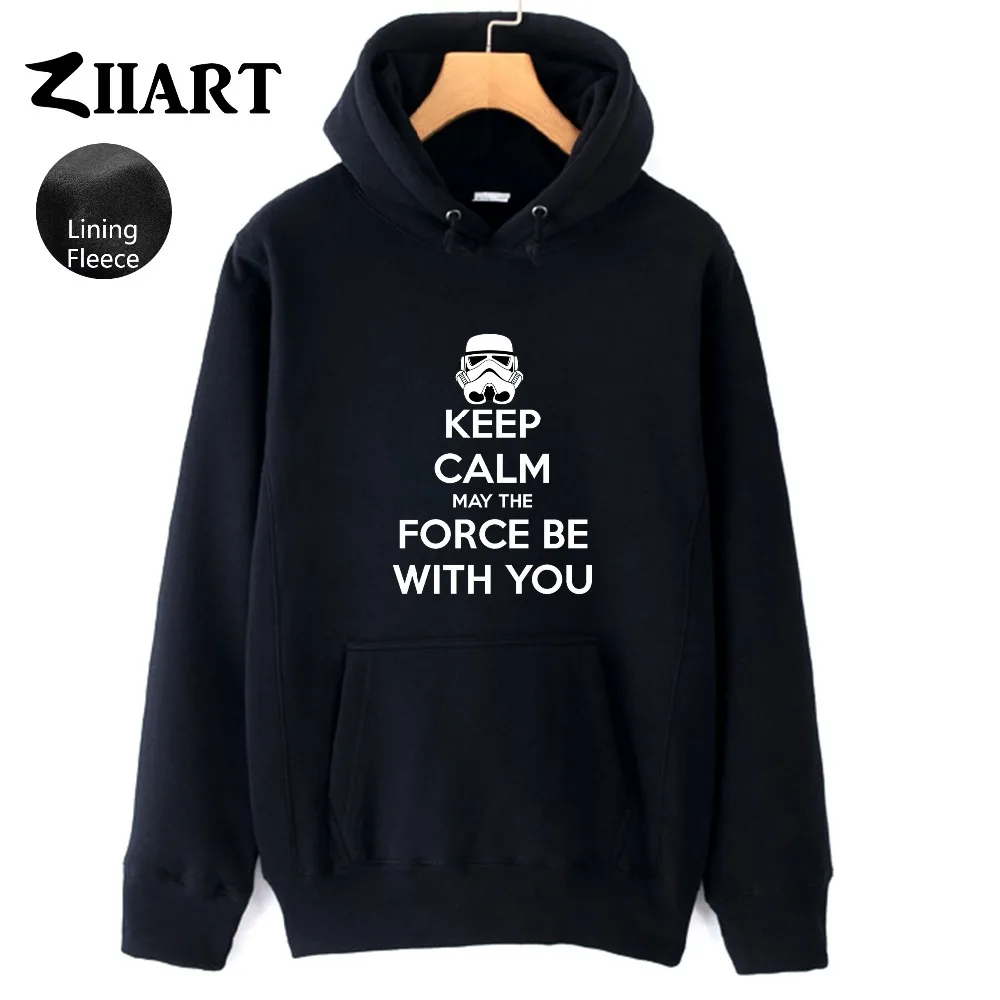 

star wars KEEP CALM MAY THE FORCE BE WITH YOU Couple Clothes Autumn Winter Fleece Man Boys Hoodies ZIIART