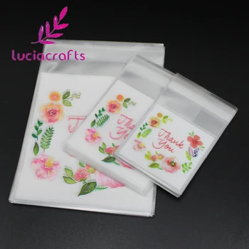 

SALE Lucia crafts 20pcs/lot 3 Sizes ''thank you'' with Flower Pattern Self Adhesive Seal Packing Bag CH1002