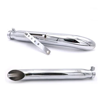 Universal Vintage Motorcycle Cafe Racer Exhaust Pipe Silver Harley Bobbers with a universal sliding bracket
Universal Vintage Motorcycle Cafe Racer Exhaust Pipe Silver Harley Bobbers with a universal sliding bracket