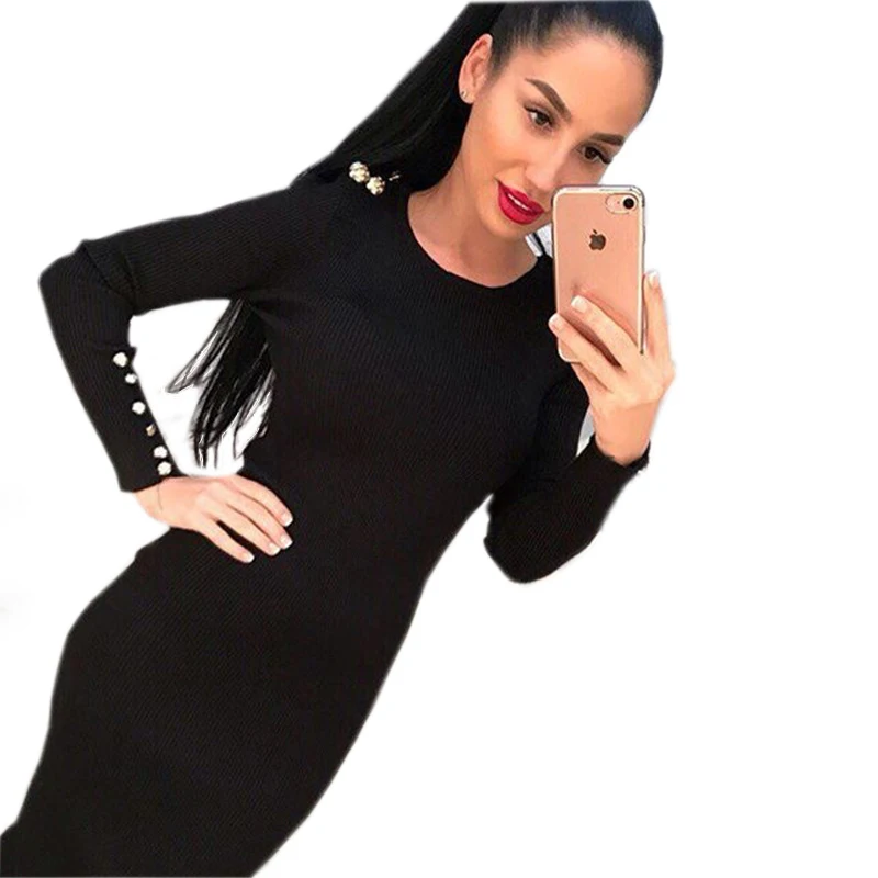 2019 Autumn Winter Warm Knitted Midi Dress Women Sexy Solid Long Sleeve Package Hip Bodycon Dress GV420
2019 Autumn Winter Warm Knitted Midi Dress Women Sexy Solid Long Sleeve Package Hip Bodycon Dress GV420