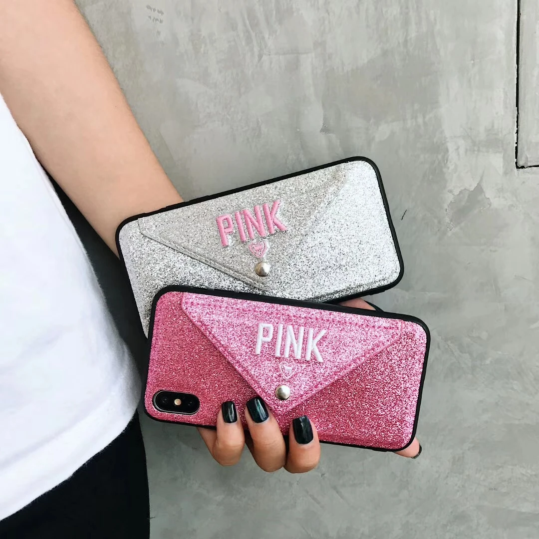 Luxury PINK Brand Glitter Leather Case for iPhone 11 pro 8 7 6 6S Plus X XS Max XR Fashion Cute Pink 3D embroidery Cover Secret
Luxury PINK Brand Glitter Leather Case for iPhone 11 pro 8 7 6 6S Plus X XS Max XR Fashion Cute Pink 3D embroidery Cover Secret