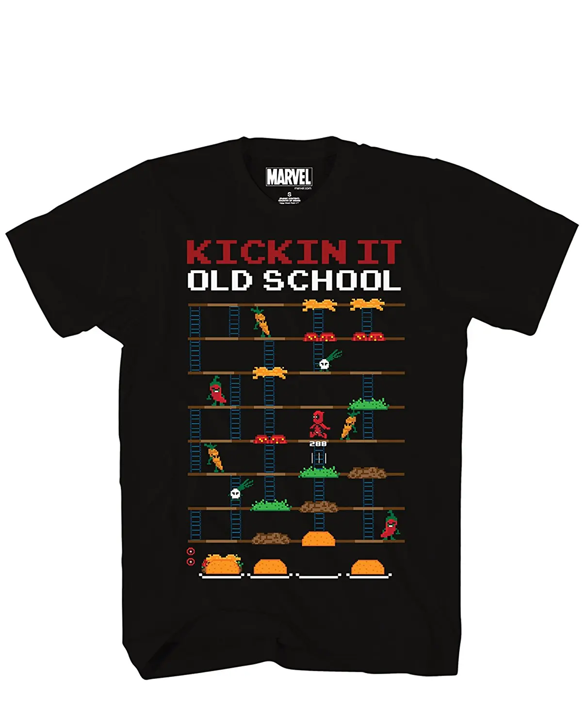 Marvel Deadpool 8 Bit Video Game Kickin It Old School Taco Adult Mens T-Shirt Black Mens T Shirt Summer O Neck Cotton
Marvel Deadpool 8 Bit Video Game Kickin It Old School Taco Adult Mens T-Shirt Black Mens T Shirt Summer O Neck Cotton