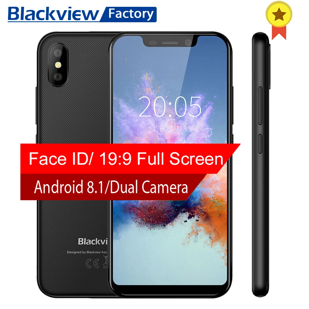 BLACKVIEW A30 smartphone Android 8.1 Quad core 5.5'' 19:9 display 2G+16GB 8.0MP Dual Camera mobile phone 3G cell phone unlocked
BLACKVIEW A30 smartphone Android 8.1 Quad core 5.5'' 19:9 display 2G+16GB 8.0MP Dual Camera mobile phone 3G cell phone unlocked