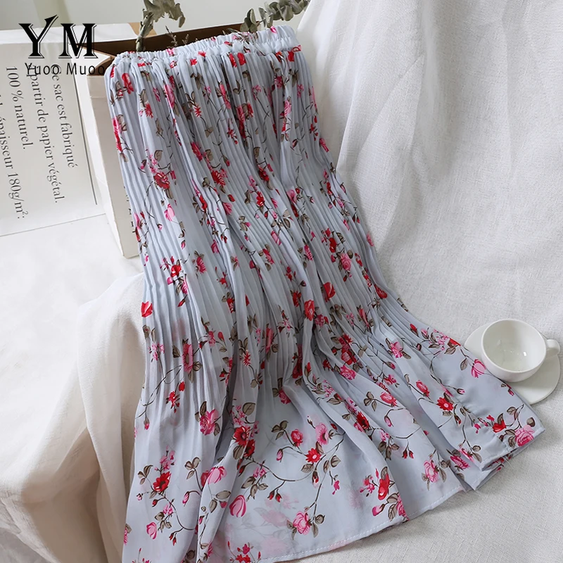 YuooMuoo Sweet Flower Print Midi Skirt Women High Waist Pleated Skirt 2019 Summer Chic Vacation Skirt Ladies Blue Holiday Skirts
YuooMuoo Sweet Flower Print Midi Skirt Women High Waist Pleated Skirt 2019 Summer Chic Vacation Skirt Ladies Blue Holiday Skirts