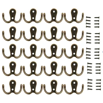 Behogar 20PCS Retro Double Prong Robe Hook Clothes Holder Organizer with 40PCS Screws For Coats Keys Jackets Jewelry Hats Bags
Behogar 20PCS Retro Double Prong Robe Hook Clothes Holder Organizer with 40PCS Screws For Coats Keys Jackets Jewelry Hats Bags
