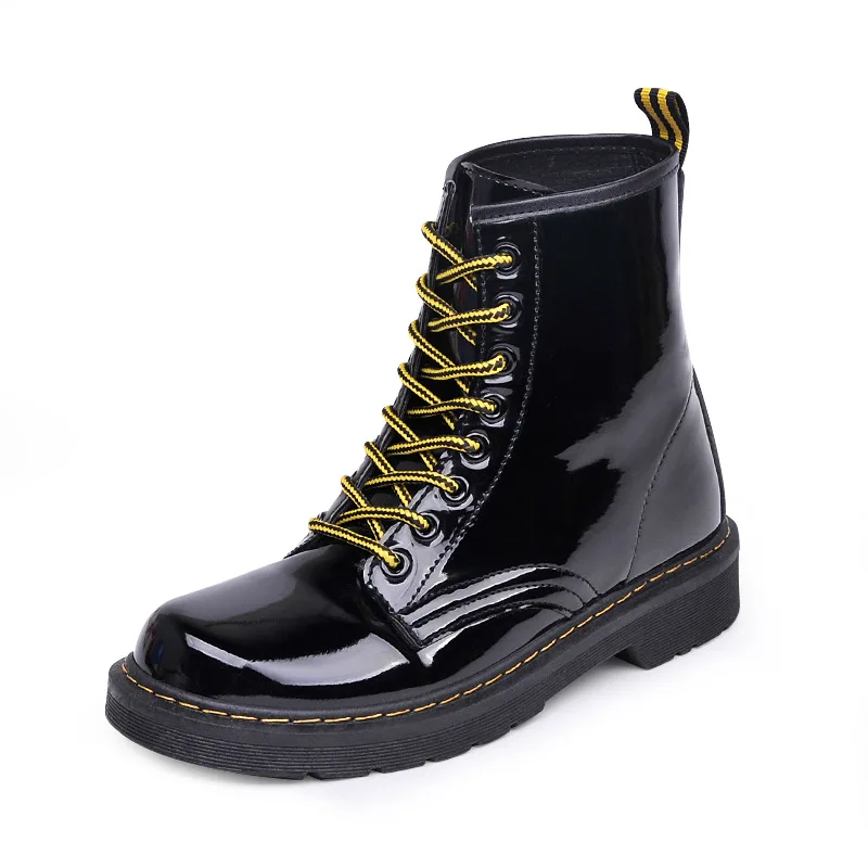 Women Martin Boots Black Patent Leather Motorcycle Boots for Women 2019 Fashion Round Toe Lace-up Combat Ladies Shoes
Women Martin Boots Black Patent Leather Motorcycle Boots for Women 2019 Fashion Round Toe Lace-up Combat Ladies Shoes