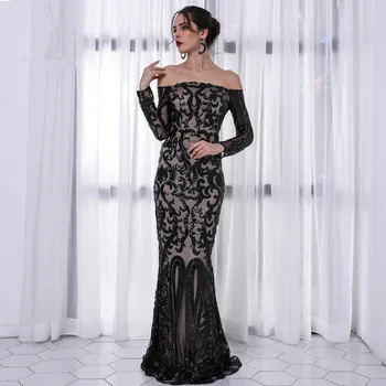 2018 Newest Fashion Women Sequin Dress Sexy Off Shoulder Long Sleeve Black Maxi Elegant Celebrity Evening Party Dresse Vestidos
2018 Newest Fashion Women Sequin Dress Sexy Off Shoulder Long Sleeve Black Maxi Elegant Celebrity Evening Party Dresse Vestidos