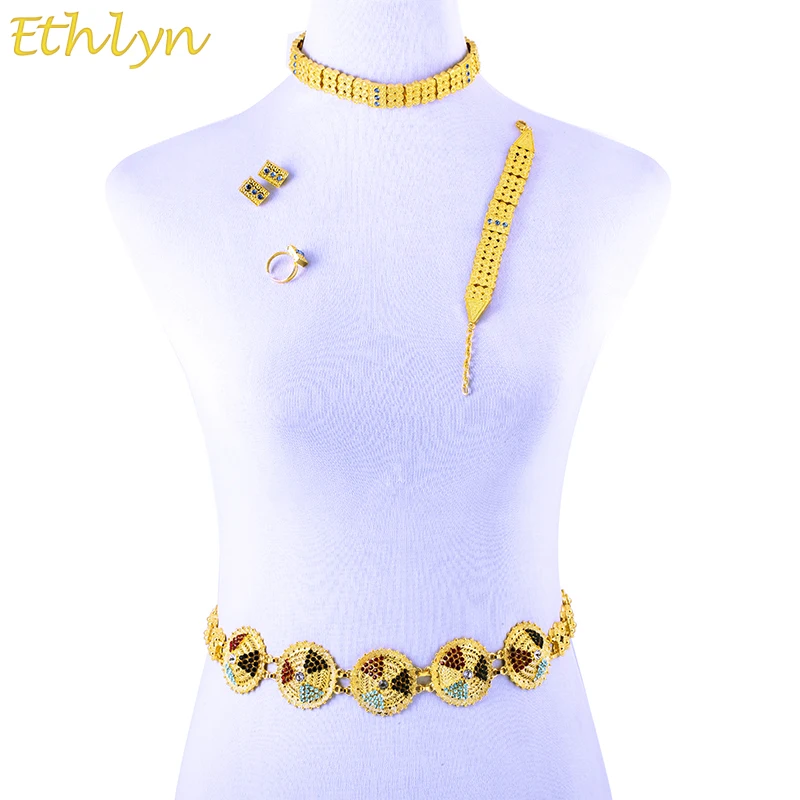Ethlyn Ethiopian Arab Fashion Gold Color Rhinestone Waist Chain Bridal Jewelry Sets for Dancing Party Accessories S109
Ethlyn Ethiopian Arab Fashion Gold Color Rhinestone Waist Chain Bridal Jewelry Sets for Dancing Party Accessories S109