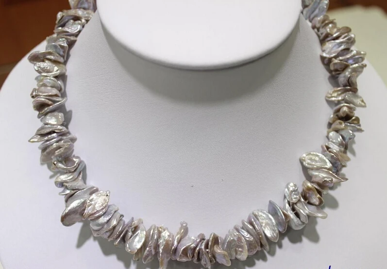 ~~ 11.21 Gray Beautiful keshi reborn pearl necklace 10x18mm17.5INCH Discount 35%
~~ 11.21 Gray Beautiful keshi reborn pearl necklace 10x18mm17.5INCH Discount 35%