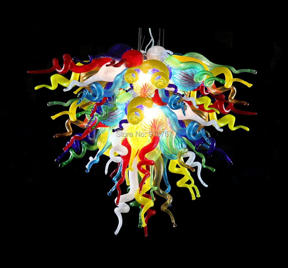 LR1101 Free Shipping Art Colorful LED Bulb Murano Glass Lighting Chandelier