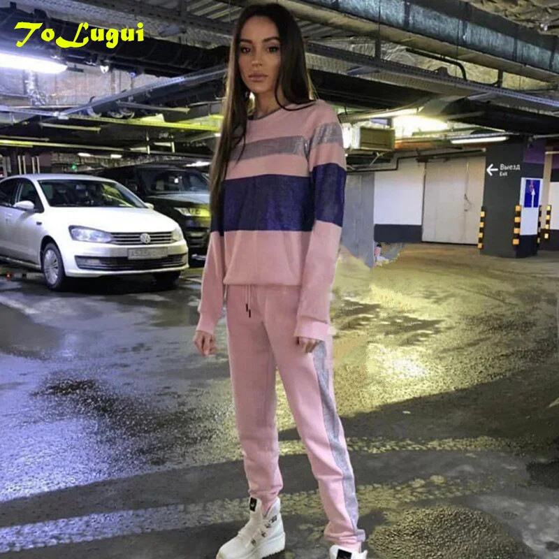 ToLugui pink Stitching Pullover Women O-neck Sports Sweatshirt and Sweatpants Set Spring Women Casual Two Piece Sets
ToLugui pink Stitching Pullover Women O-neck Sports Sweatshirt and Sweatpants Set Spring Women Casual Two Piece Sets