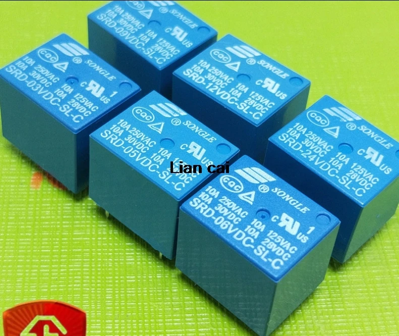 

Free Shipping 50PCS/lot Relay SRD-05VDC-SL-C SRD-09VDC-SL-C SRD-12VDC-SL-C SRD-24VDC-SL-C 5V 9V 12V 24V 10A 250VAC 5PIN T73